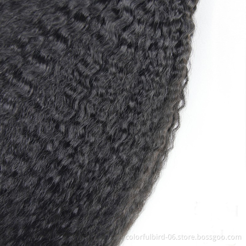 Wholesale Kinky Straight Human Hair  Peruvian Hair Bundles for black women Yaki Straight Bundles Remy hair